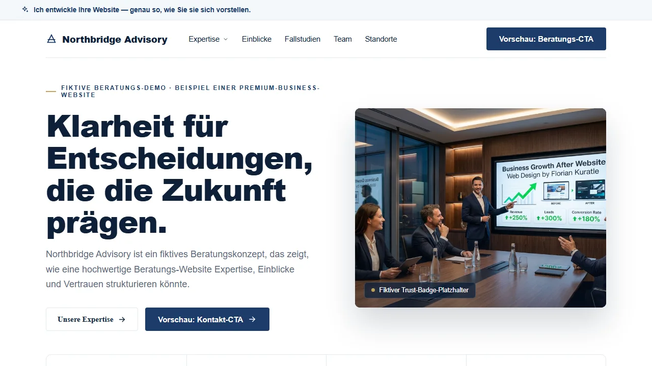 Hero-Vorschau der Beratungswebsite