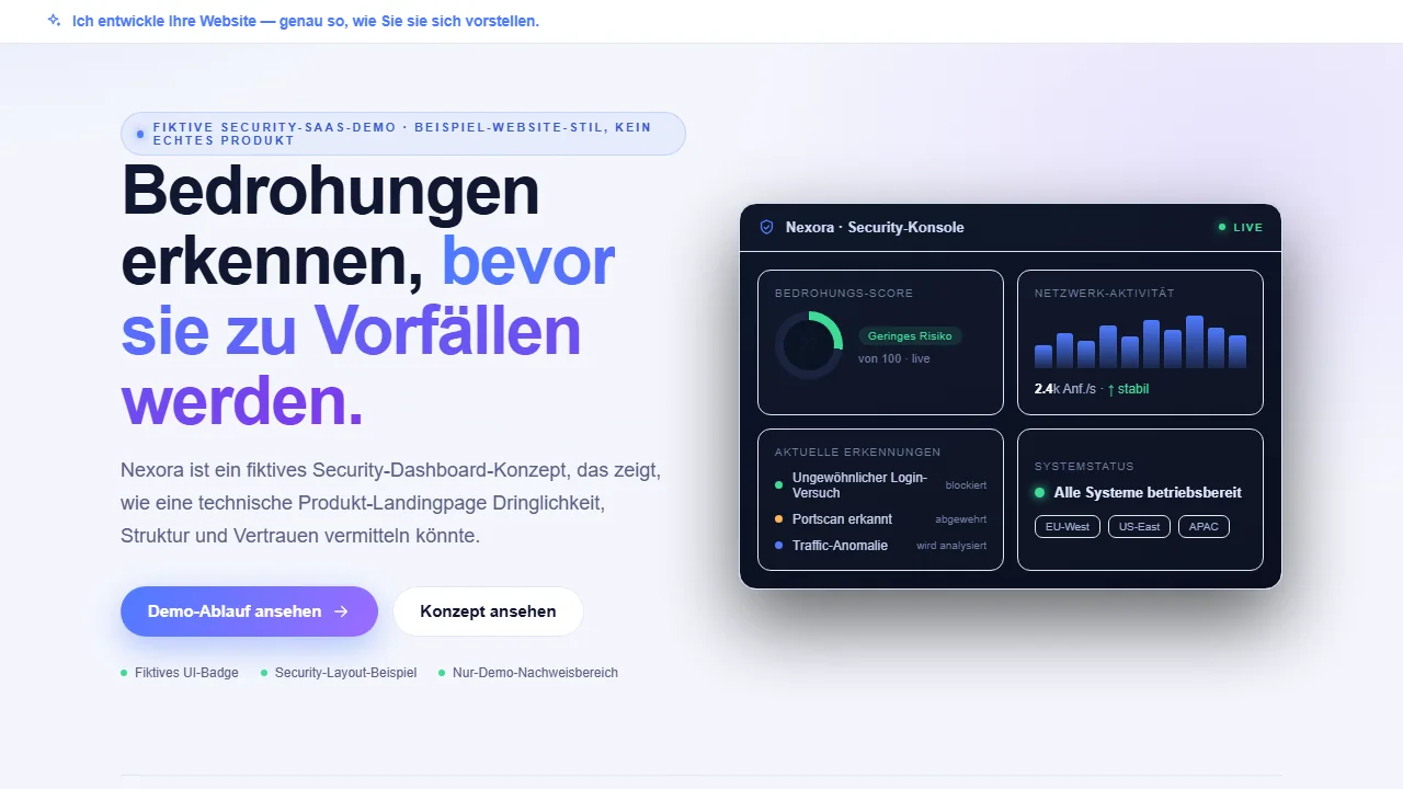 Hero-Vorschau der Technologie-Website