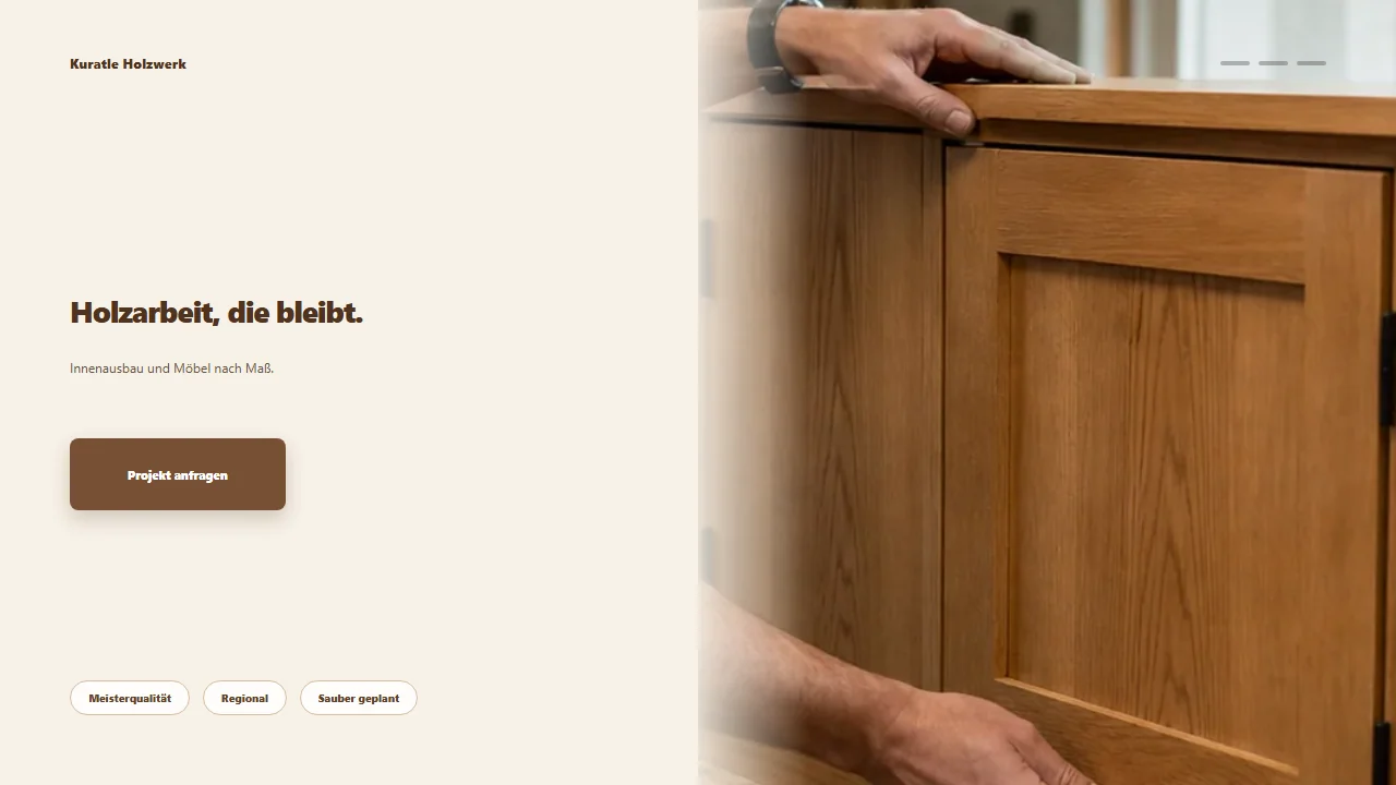 Nachher-Vorschau einer modernisierten Handwerkswebsite